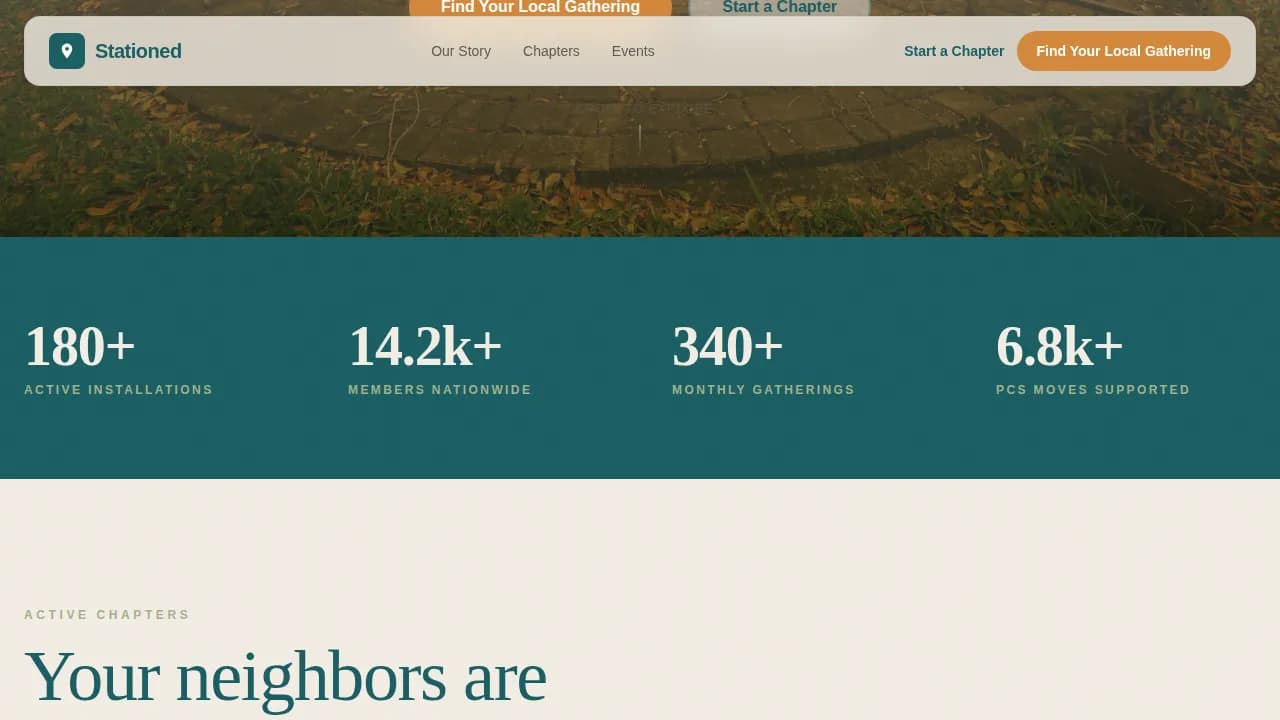 Connect — Bold Military Community Landing Page Template