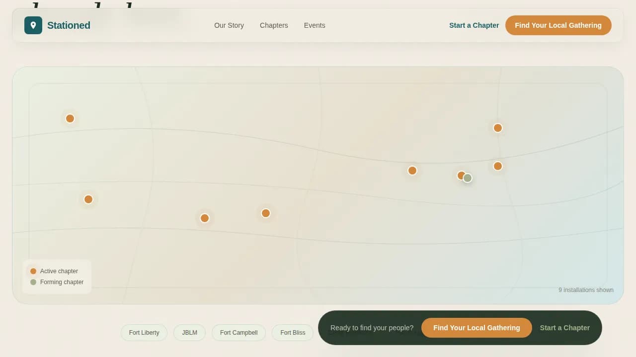 Connect — Bold Military Community Landing Page Template