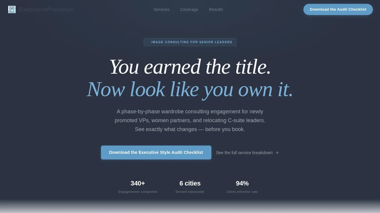 Elevate — Professional Brand Styling Landing Page Template