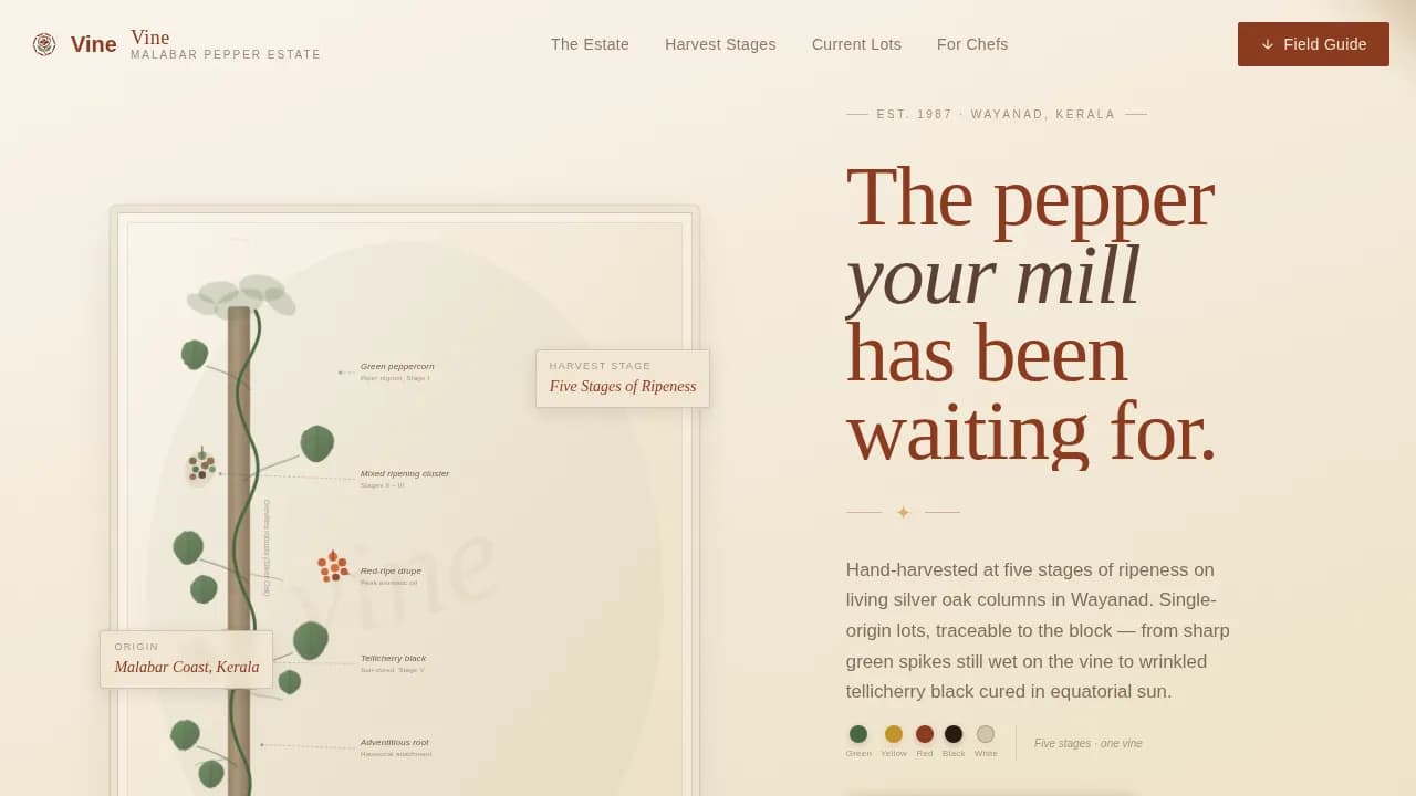 Harvest — Artisan Spice Grower Landing Page Template