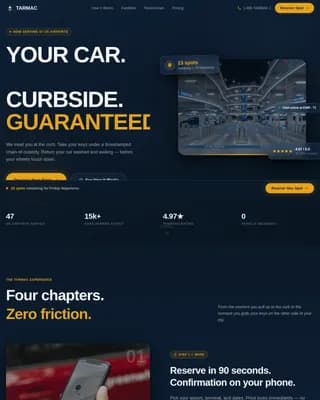Park — Premium Airport Valet Landing Page Template