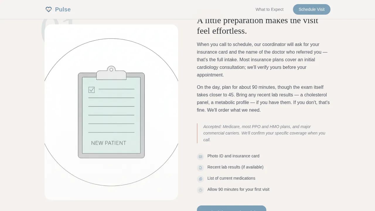 Vitals — Heart Health Onboarding Landing Page Template