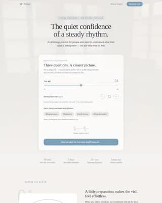 Vitals — Heart Health Onboarding Landing Page Template