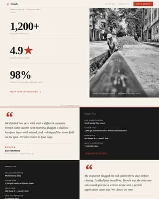 Excavate — Trusted Septic Installer Landing Page Template