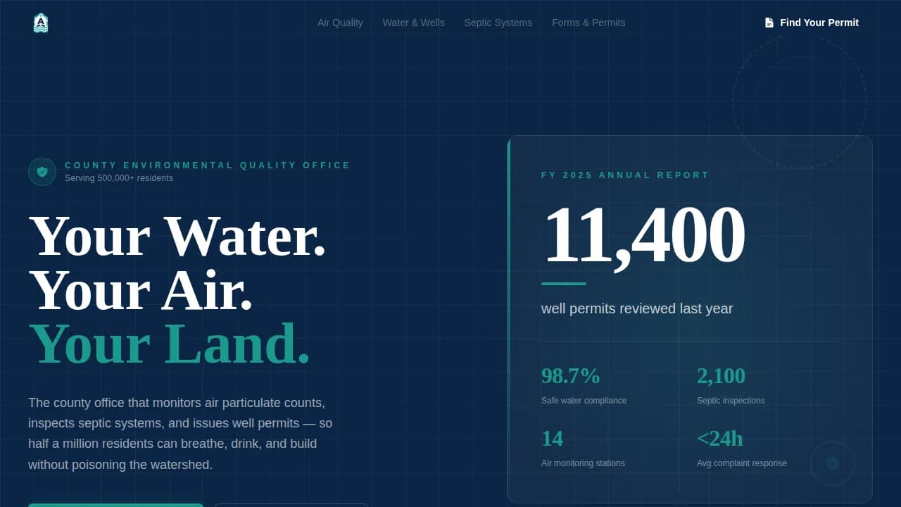 Permit — Trusted Environmental Licensing Landing Page Template