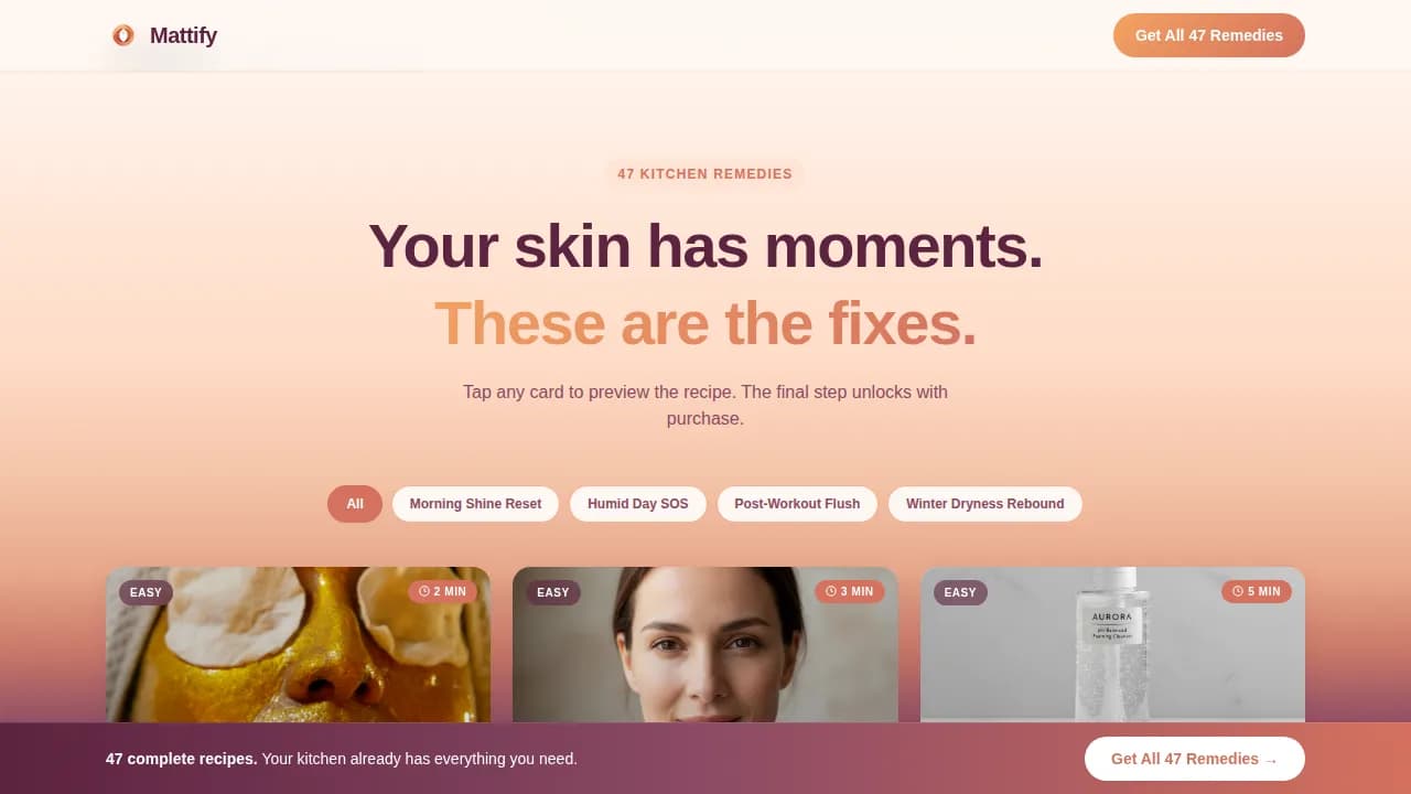 Balance — Seasonal Skin Wellness Landing Page Template