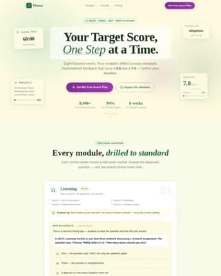 Fluency - Score-Boosting IELTS Prep Landing Page Template