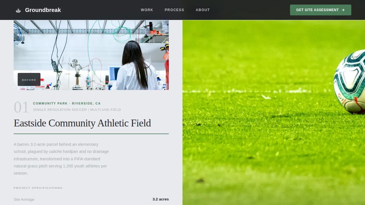 Build — Game Day Stadium Construction Landing Page Template