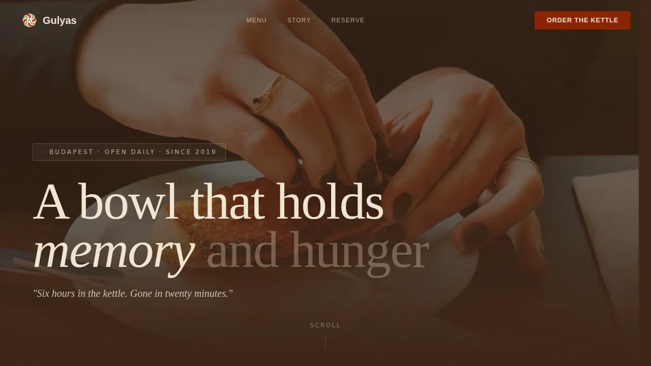 Goulash — Artisan Hungarian Cuisine Landing Page Template