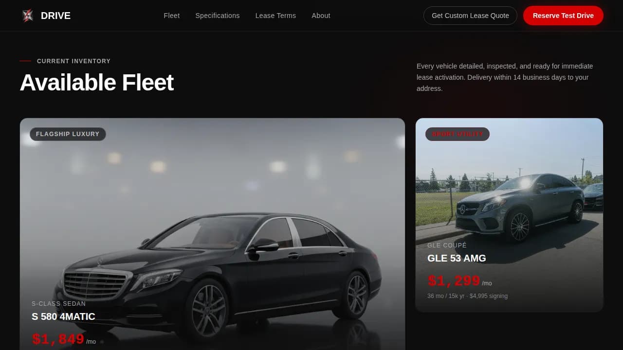Car Dealership Specialist Booking Website Template