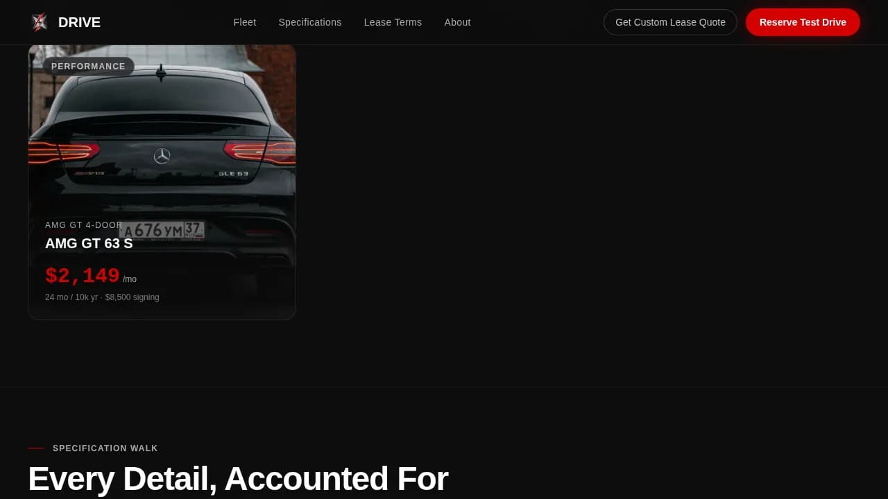 Car Dealership Specialist Booking Website Template