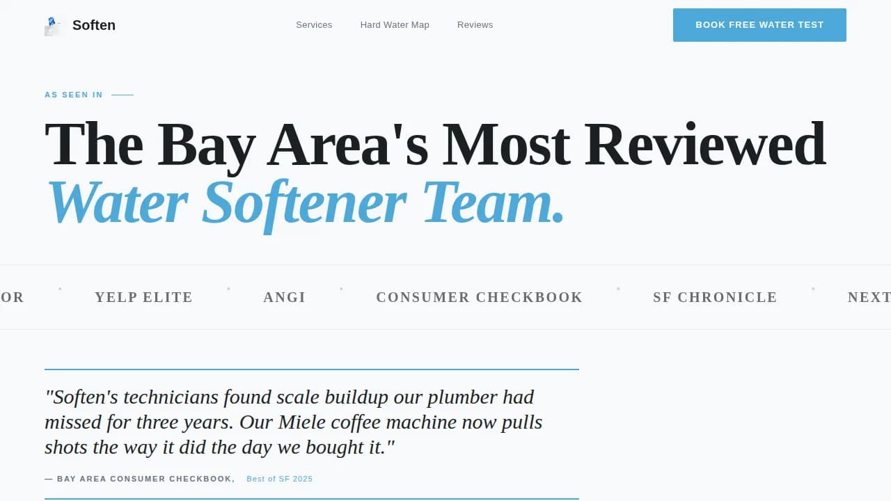 Refresh — Award-Winning Water Treatment Landing Page Template