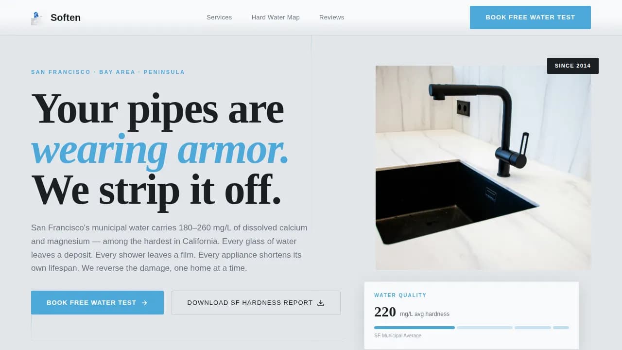 Refresh — Award-Winning Water Treatment Landing Page Template