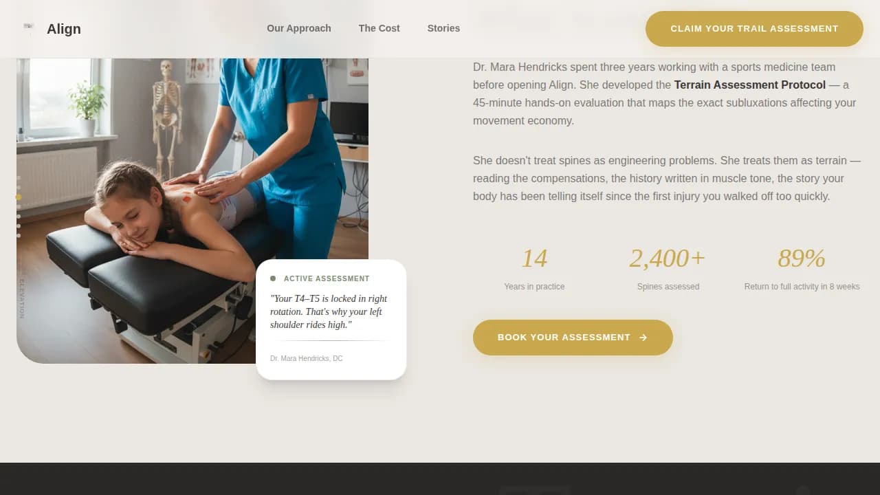 Restore — Wellness Chiropractic Practice Landing Page Template