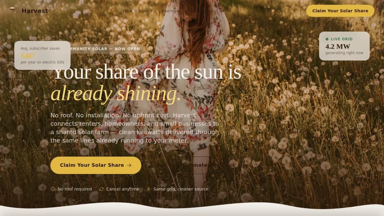 Solar & Wind Energy Cost Calculator Website Template
