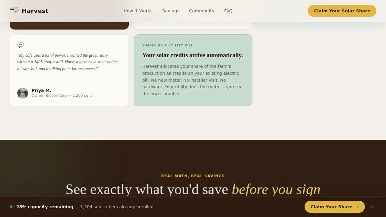 Solar & Wind Energy Cost Calculator Website Template