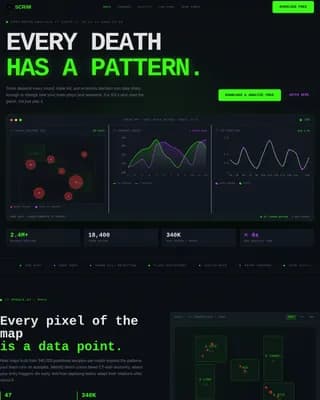 Arena — Competitive Gaming Analytics Landing Page Template
