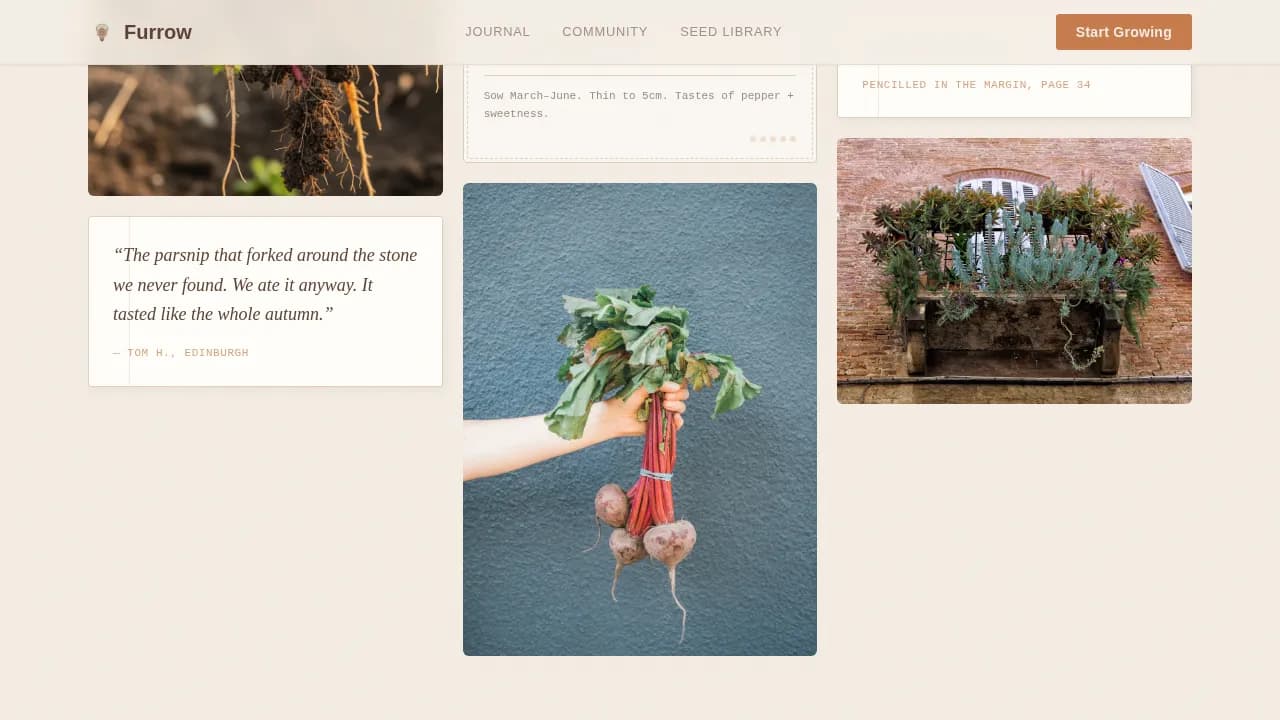 Harvest — Heritage Vegetable Gardening Landing Page Template