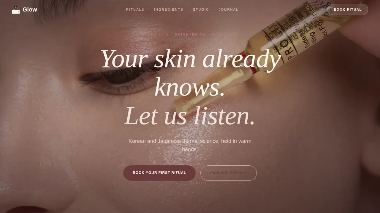 Radiance — Curated East-Asian Skincare Landing Page Template