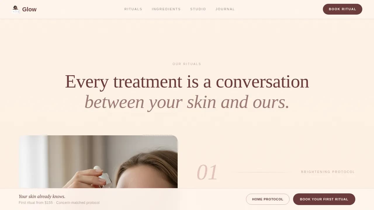 Radiance — Curated East-Asian Skincare Landing Page Template