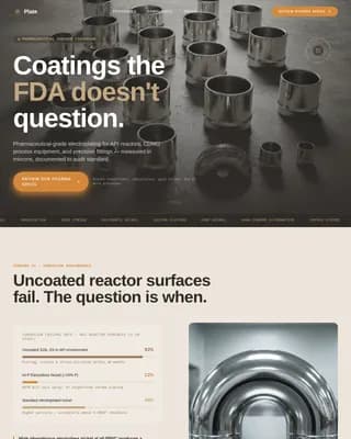 Plate - Precision Pharmaceutical Electroplating Landing Page Template