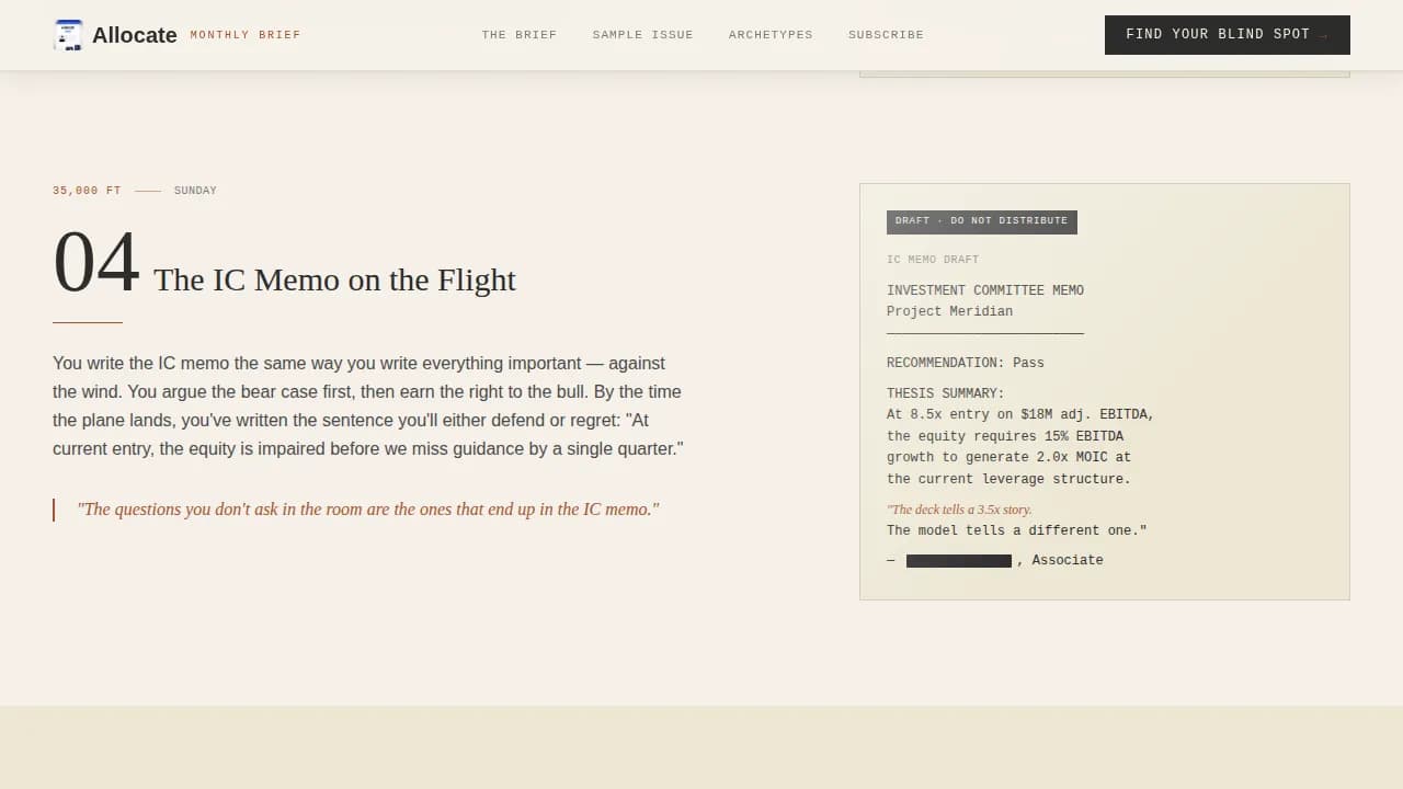 Allocate — Expert Investment Insights Landing Page Template