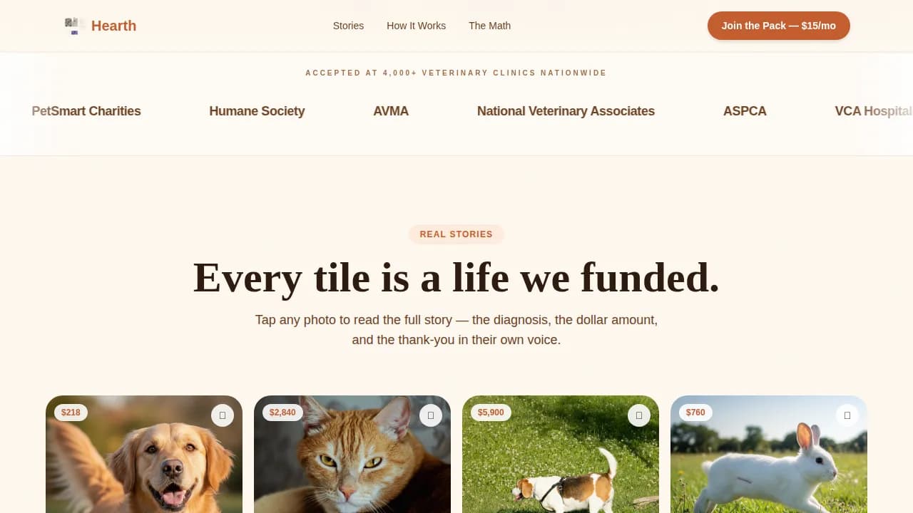 Pawcare — Community Pet Assistance Landing Page Template