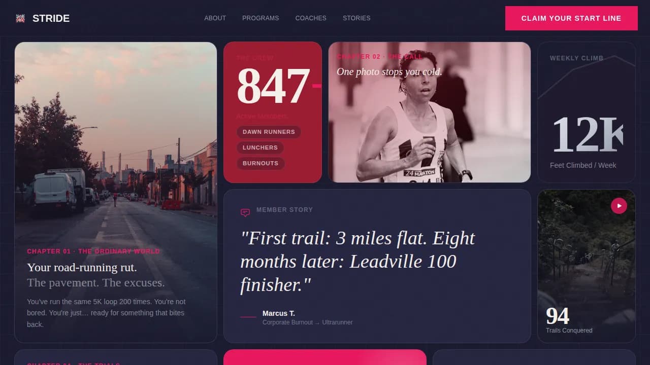 Peak — Vibrant Trail Running Landing Page Template