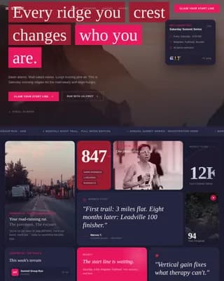 Peak — Vibrant Trail Running Landing Page Template