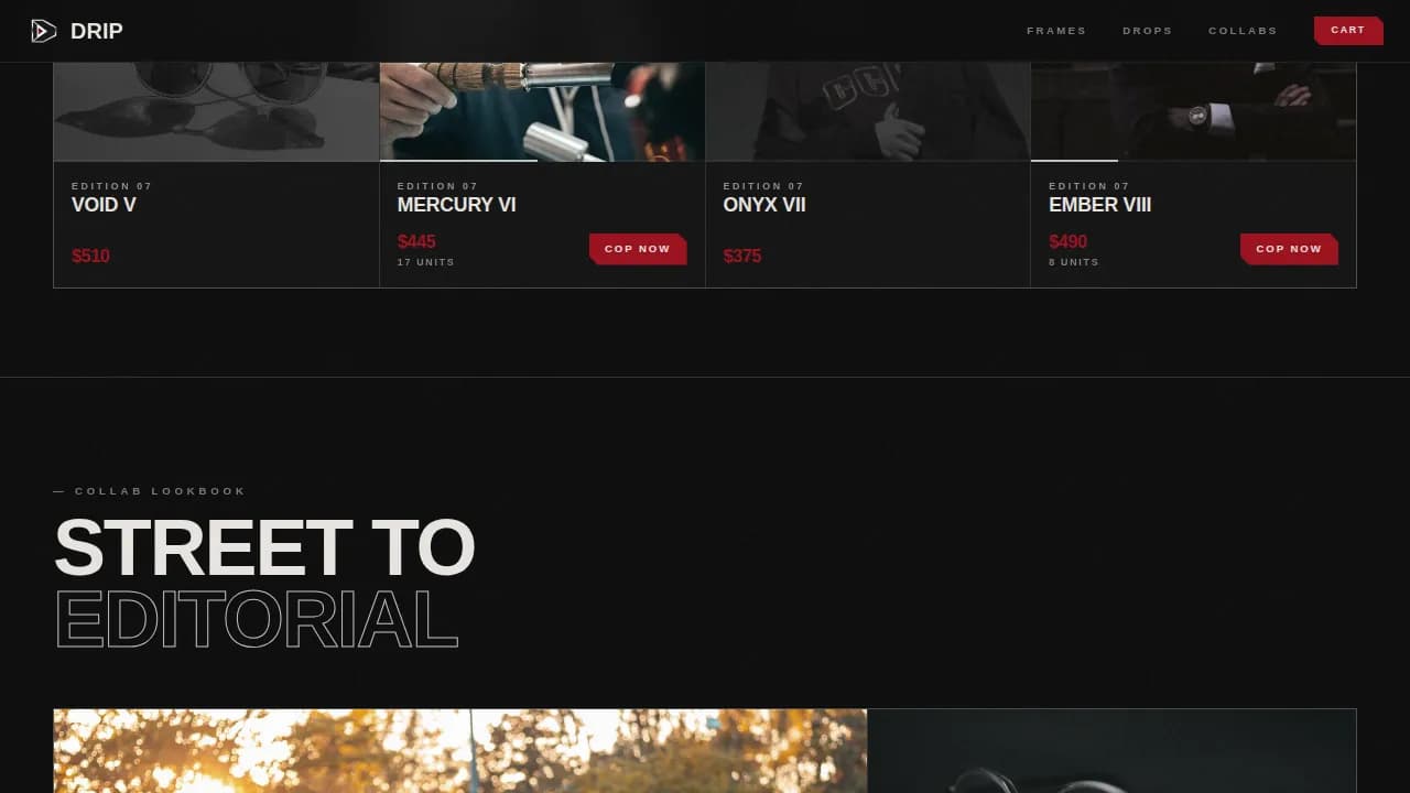 Finesse — Exclusive Designer Eyewear Landing Page Template