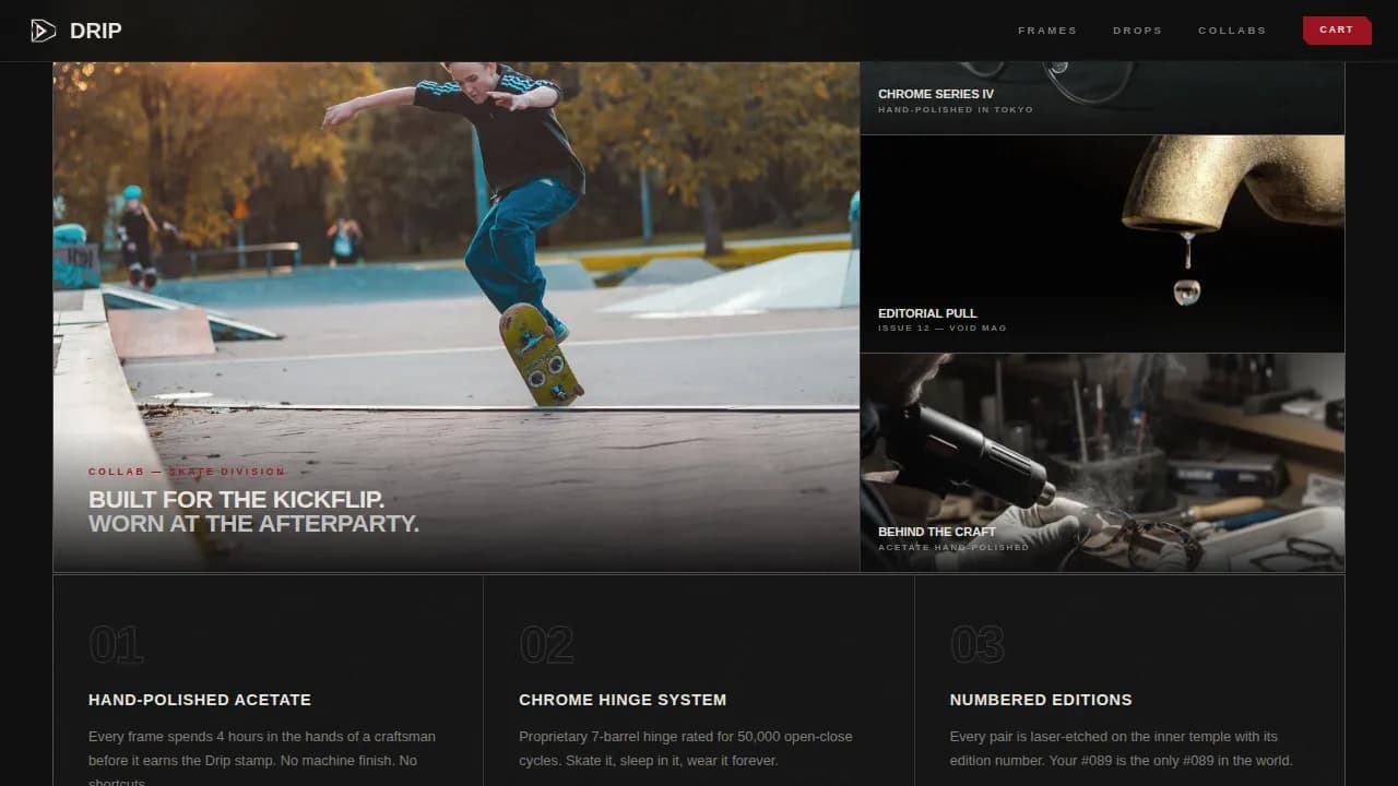 Finesse — Exclusive Designer Eyewear Landing Page Template