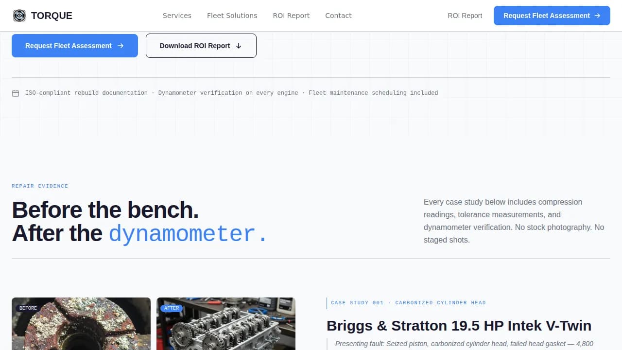 Revamp — Precision Engine Service Landing Page Template