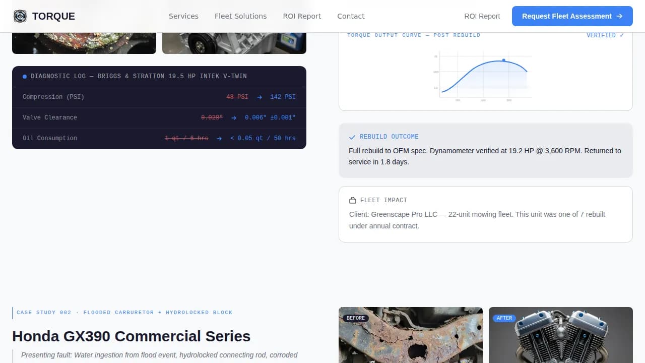 Revamp — Precision Engine Service Landing Page Template
