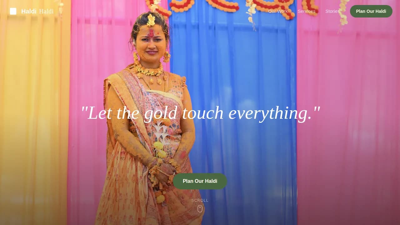 Ritual — Golden Wedding Coordination Landing Page Template