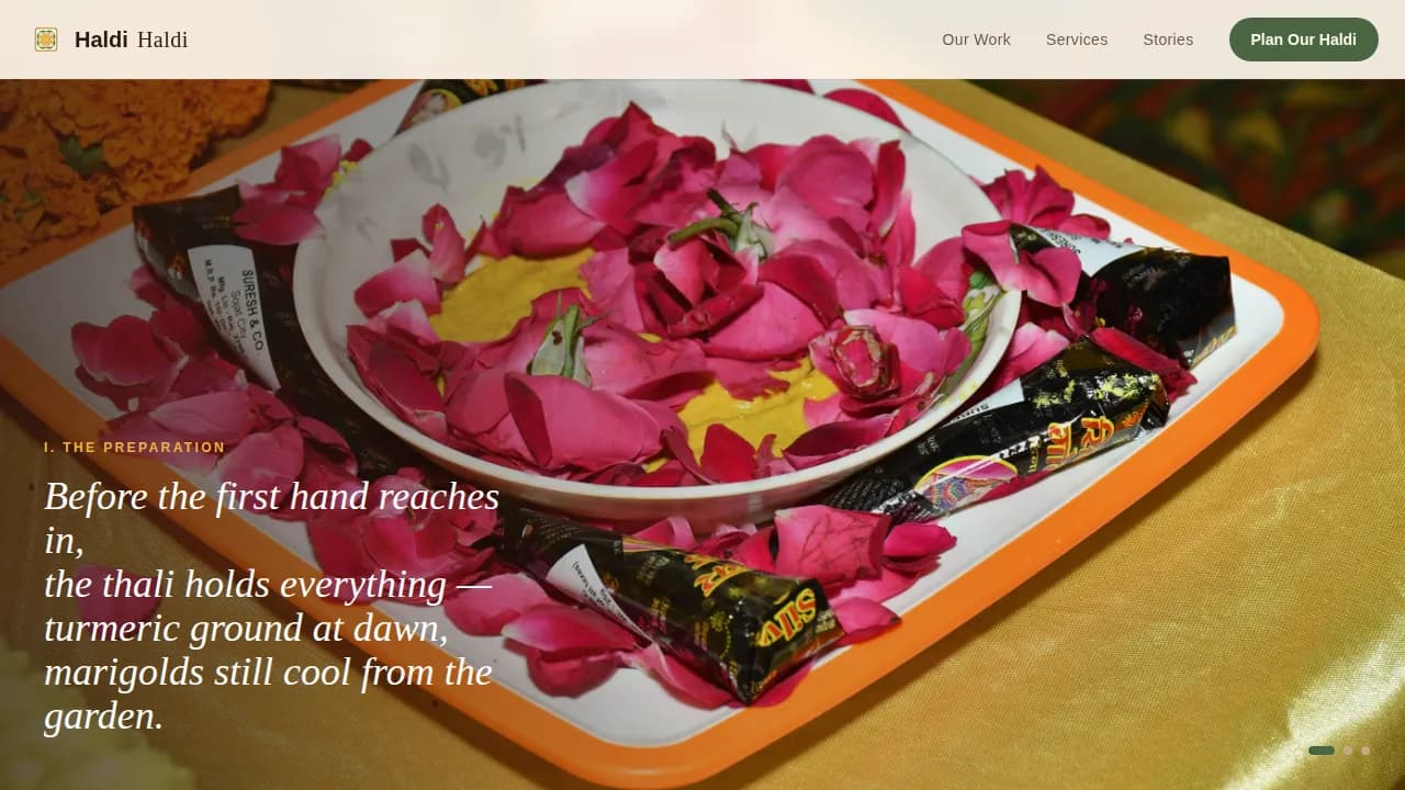 Ritual — Golden Wedding Coordination Landing Page Template
