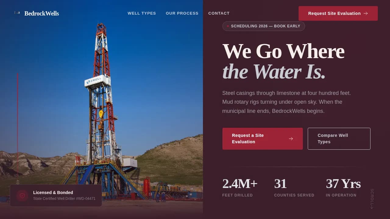 Aquifer — Expert Drilling Services Landing Page Template