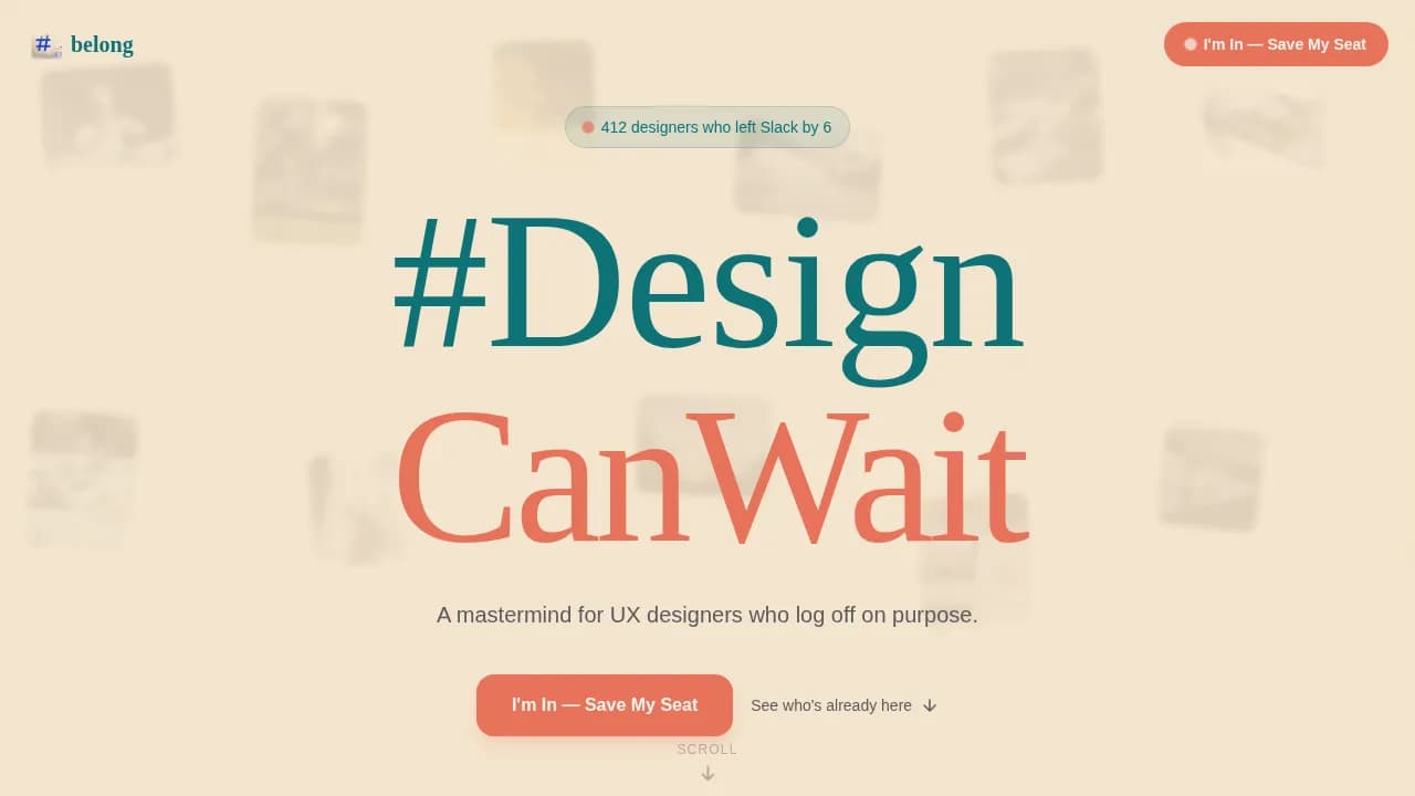 Belong - Family First UX Designers Mastermind Landing Page Template