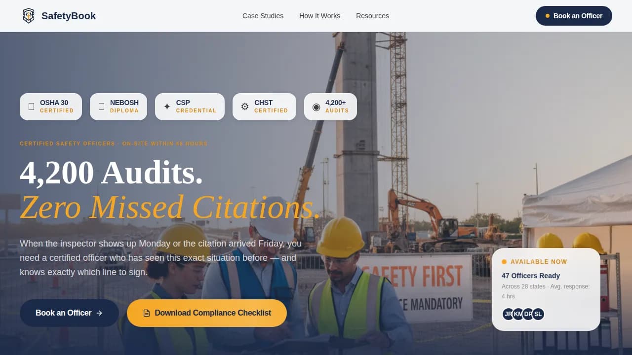 Guardian — Certified Safety Training Landing Page Template