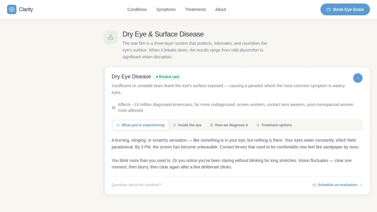Ophthalmic — Trusted Eye Care Landing Page Template