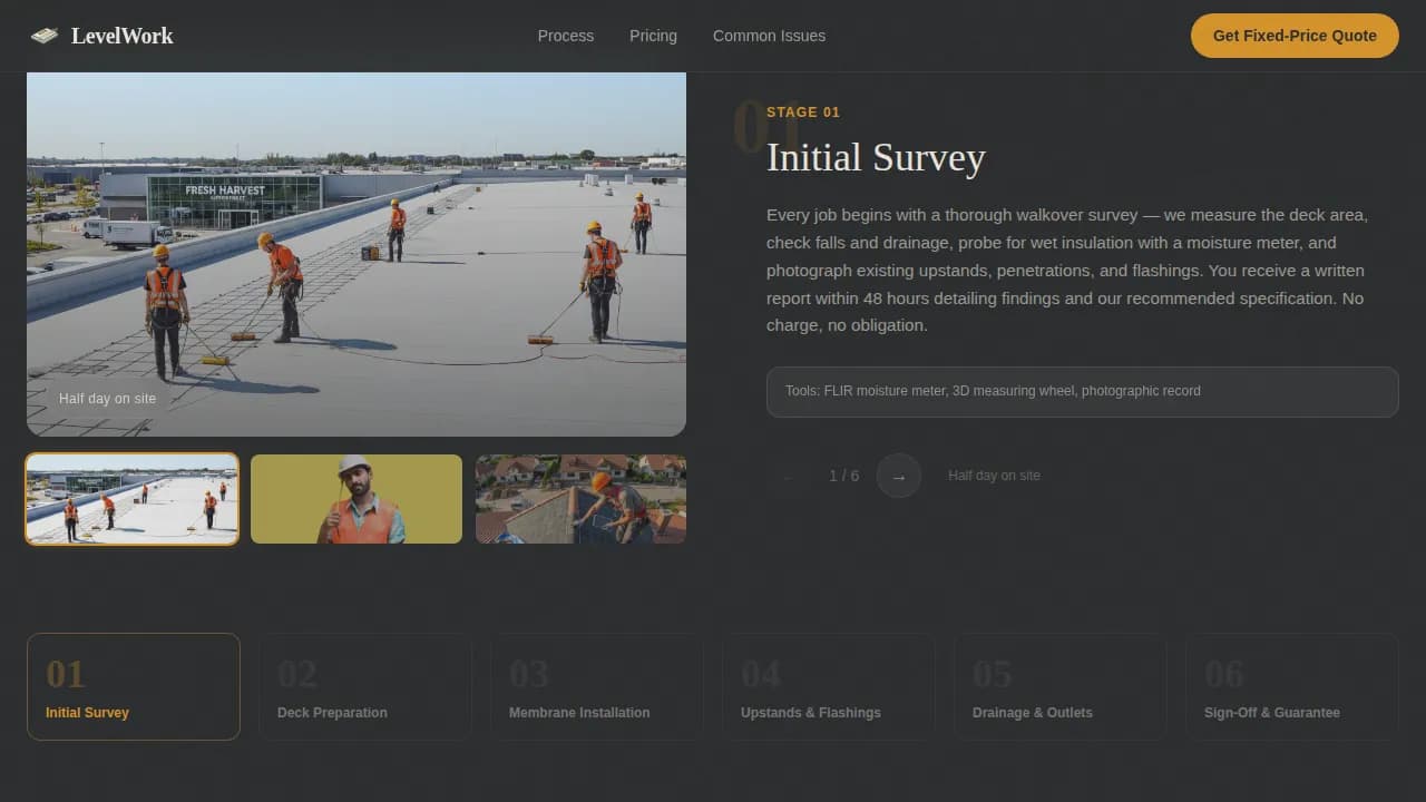 Flat Roof & Membrane Installation Website Template