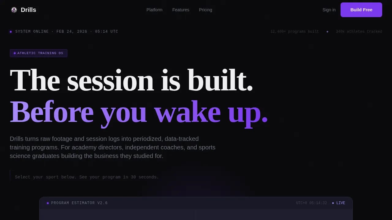 Drills — Dynamic Youth Sports Landing Page Template