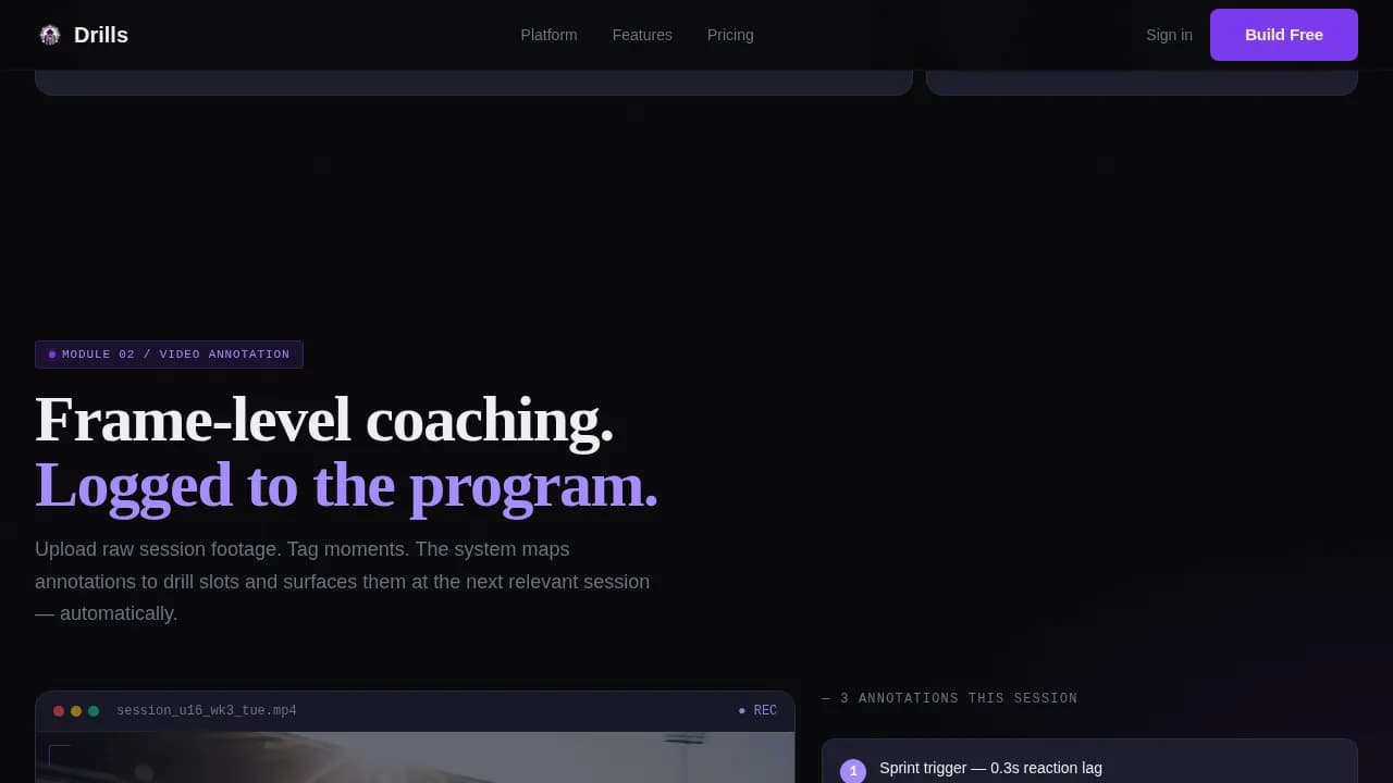 Drills — Dynamic Youth Sports Landing Page Template