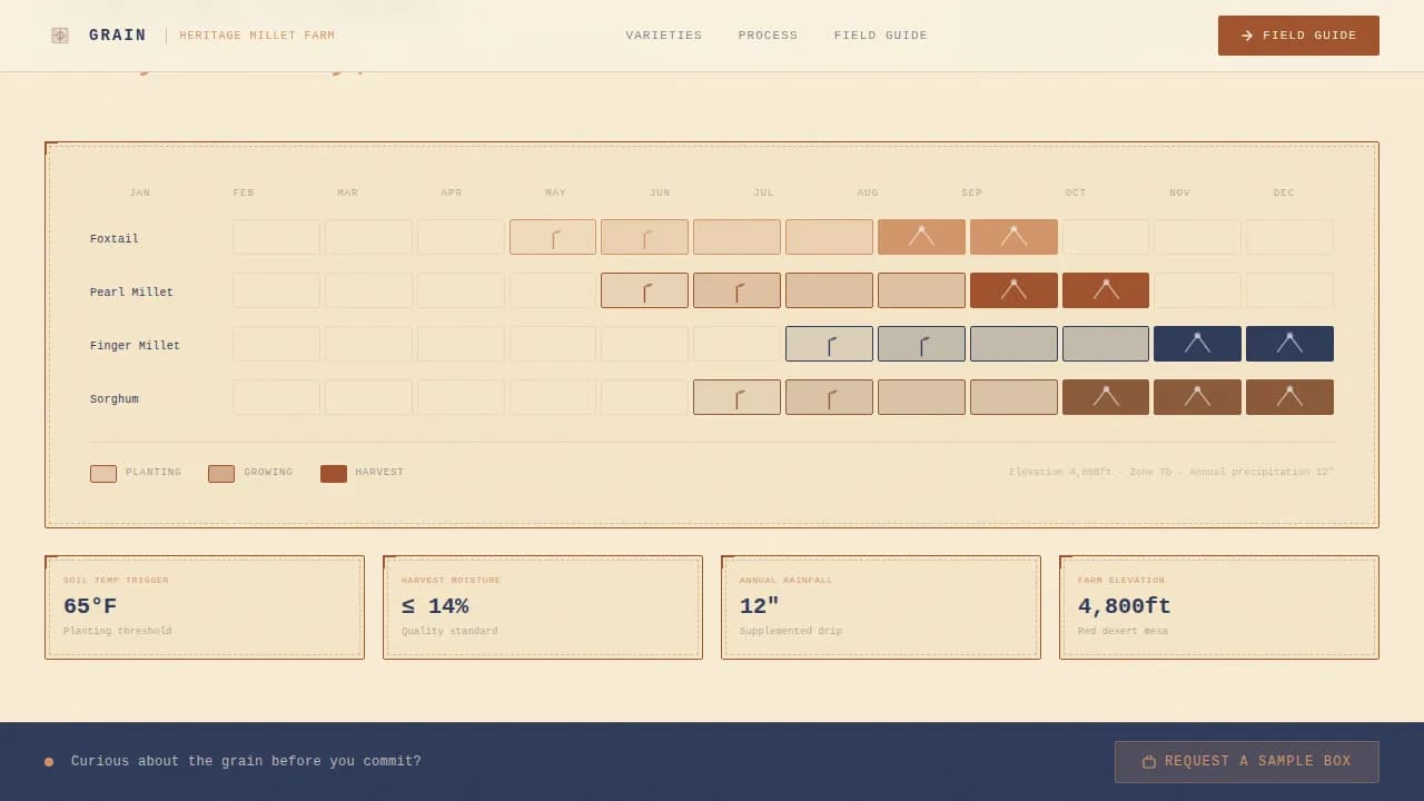 Harvest — Ancestral Millet Farming Landing Page Template
