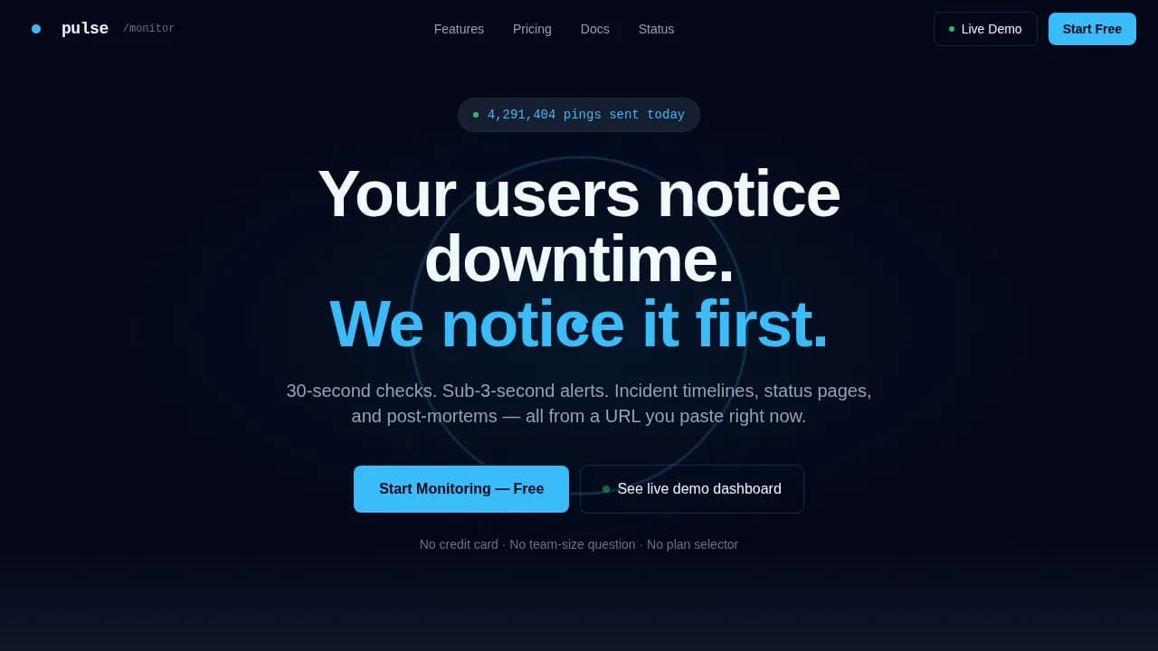 Pulse — Instant System Performance Landing Page Template