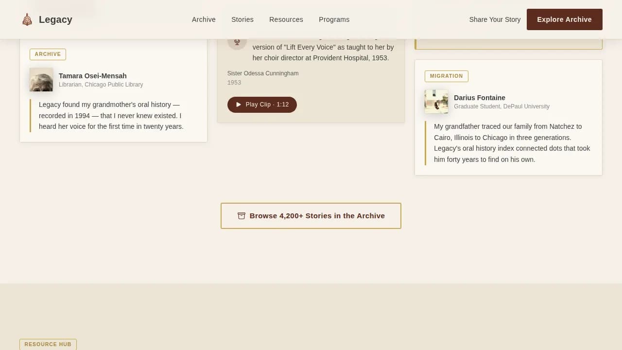 Legacy — Vibrant Cultural Heritage Landing Page Template