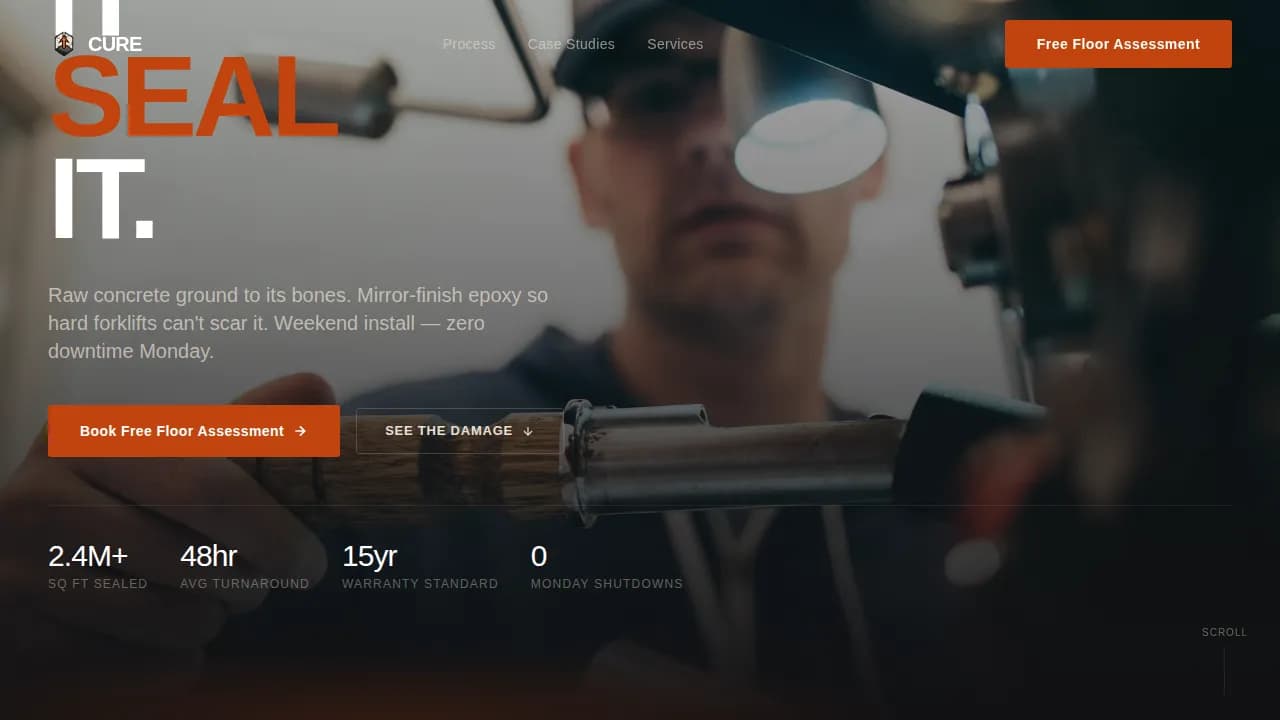 Harden — Expert Epoxy Flooring Landing Page Template