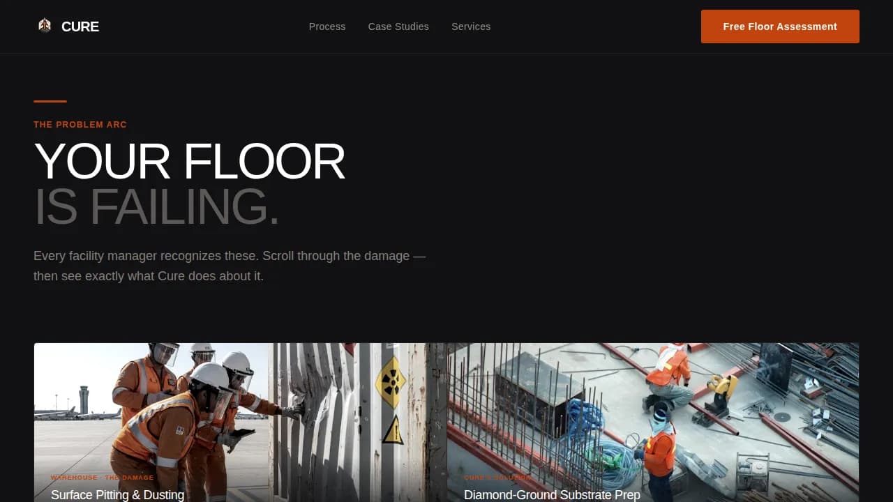 Harden — Expert Epoxy Flooring Landing Page Template