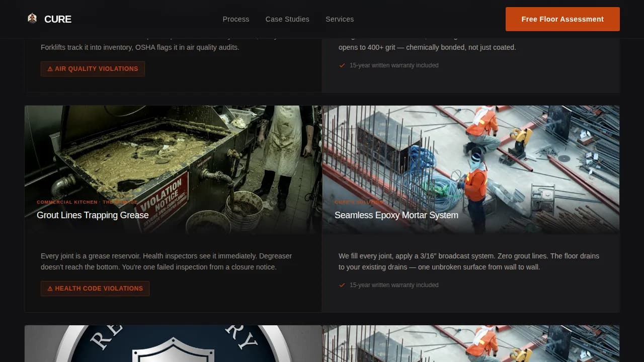 Harden — Expert Epoxy Flooring Landing Page Template