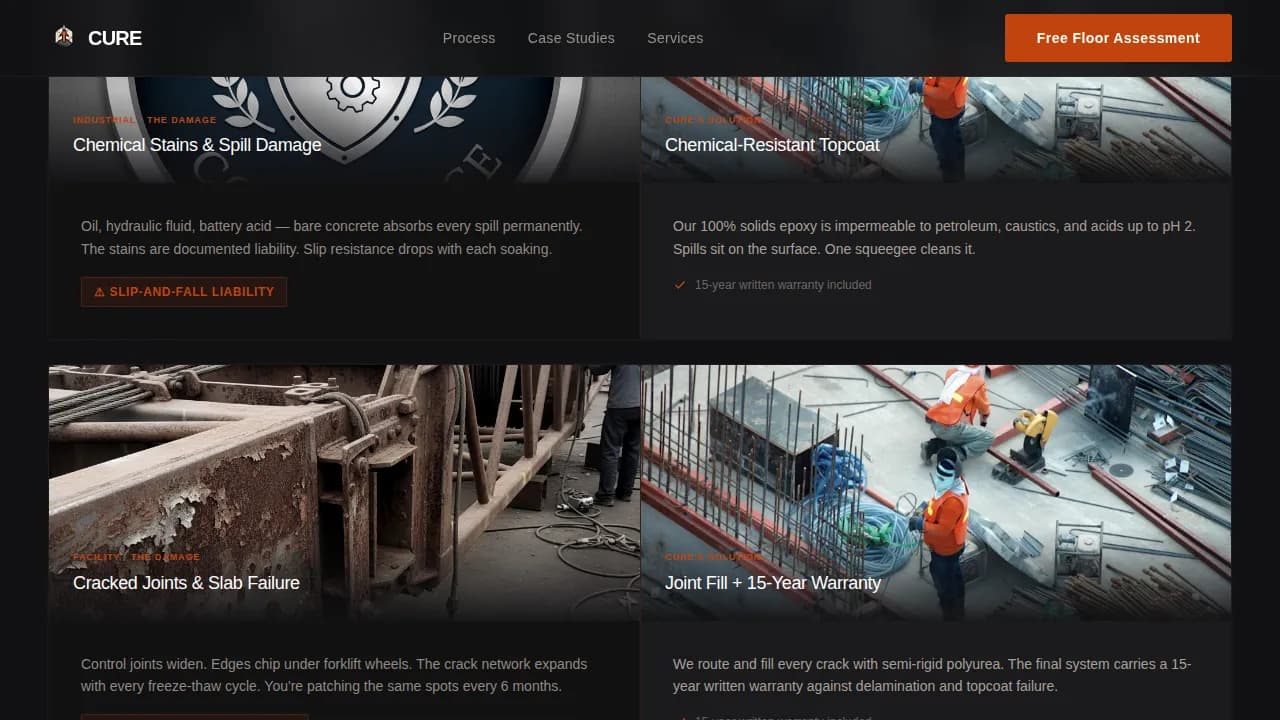 Harden — Expert Epoxy Flooring Landing Page Template