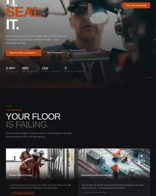 Harden — Expert Epoxy Flooring Landing Page Template